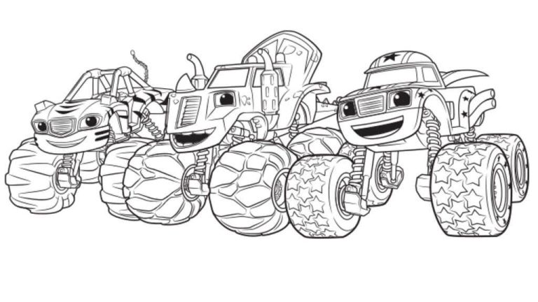 Blaze Colouring Pages