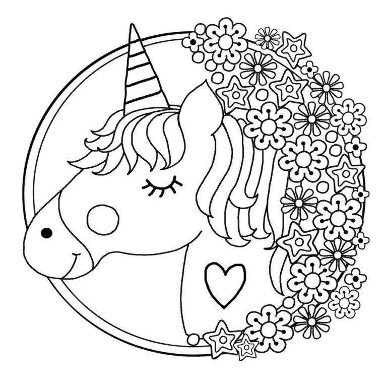 Free Unicorn Colouring Pages