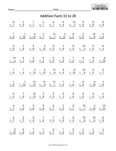 Math Facts Worksheets