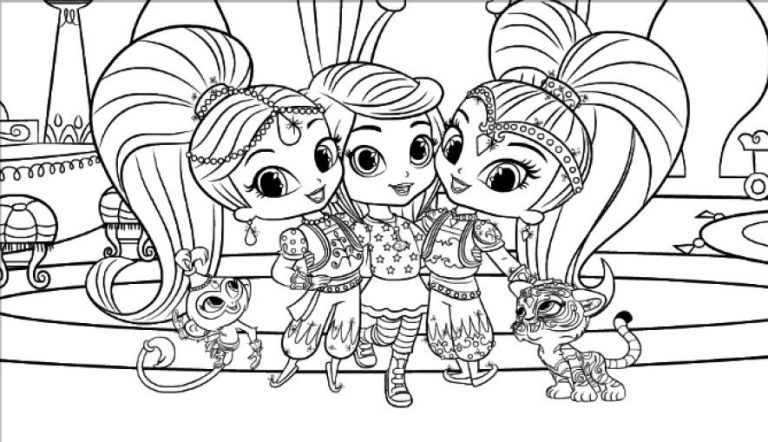 Shimmer And Shine Colouring Pages