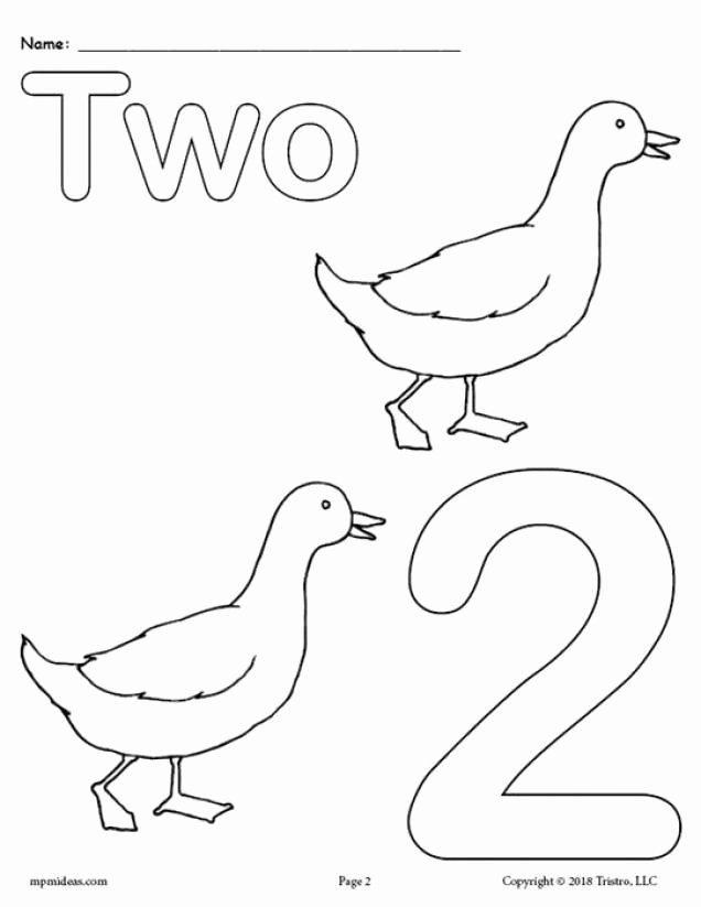 Number 2 Coloring Page