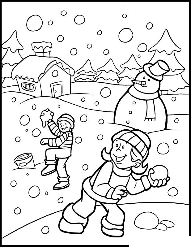 Winter Colouring Pages For Kids