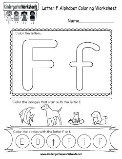 Letter F Worksheets