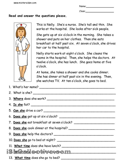 Free Reading Comprehension Worksheets