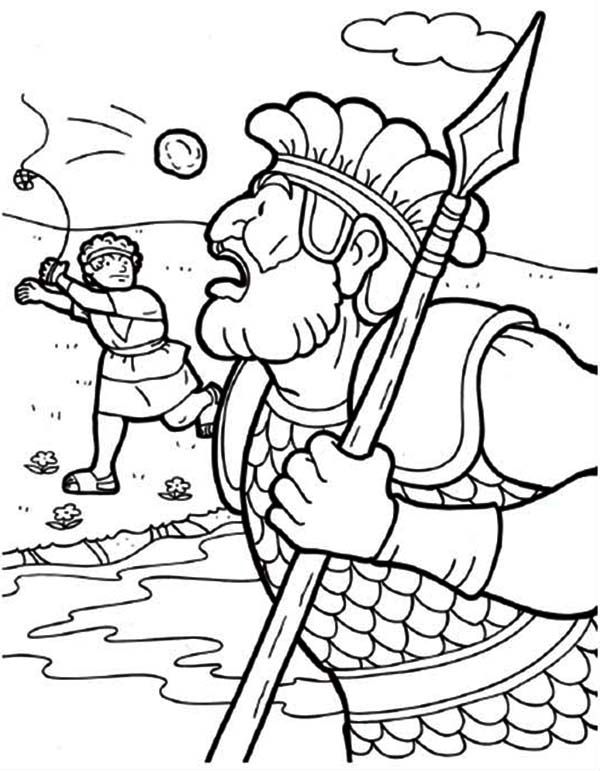 David And Goliath Coloring Page