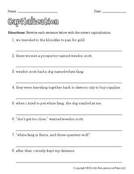 Capitalization Worksheets