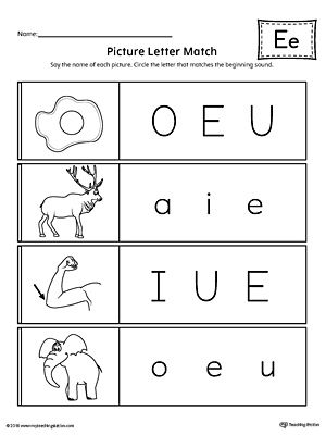 Letter E Worksheets