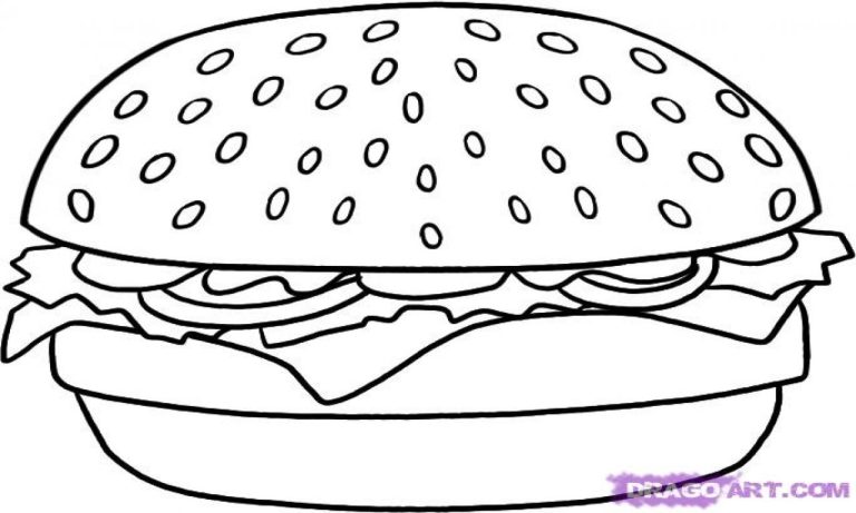 Hamburger Coloring Page