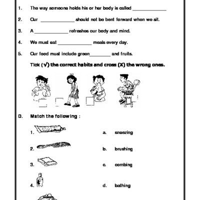 Hygiene Worksheets For 2nd Grade