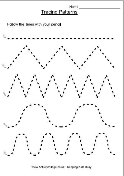 Tracing Lines Worksheets For 3 Year Olds