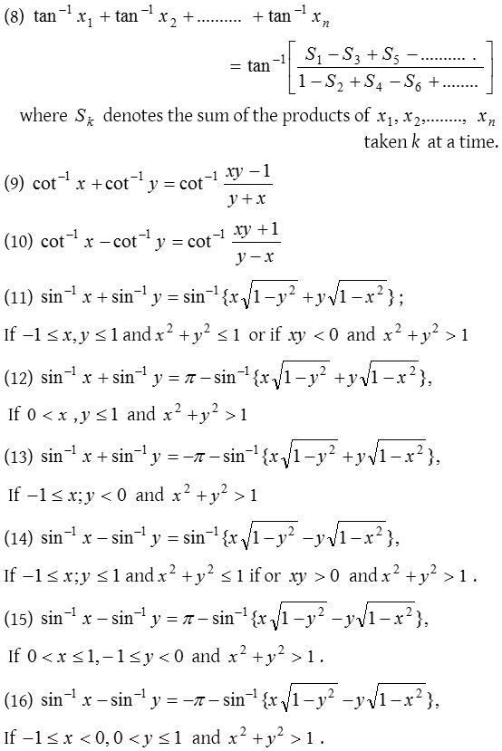 Inverse Trig Functions Worksheet