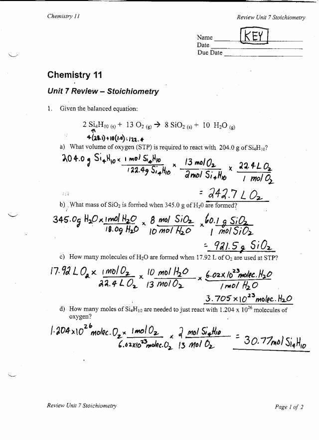 Molarity Worksheet