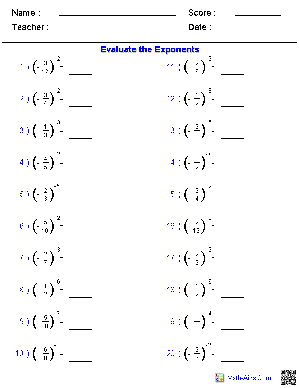 Math Aids Fractions