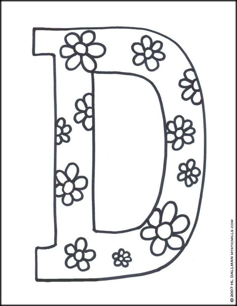 Letter D Coloring Pages