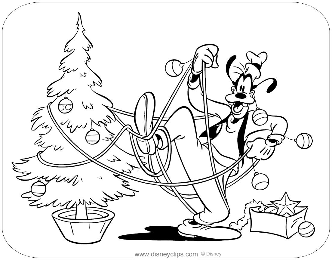 Christmas Goofy Coloring Pages