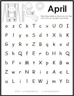 Free Printable Letter Naming Fluency Practice Sheets