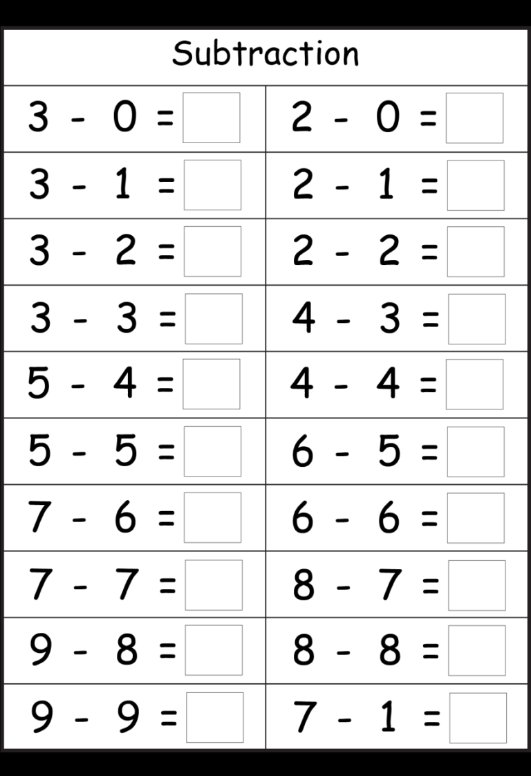 Addition Facts To 20