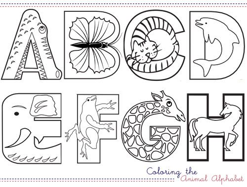 Animal Alphabet Coloring Pages