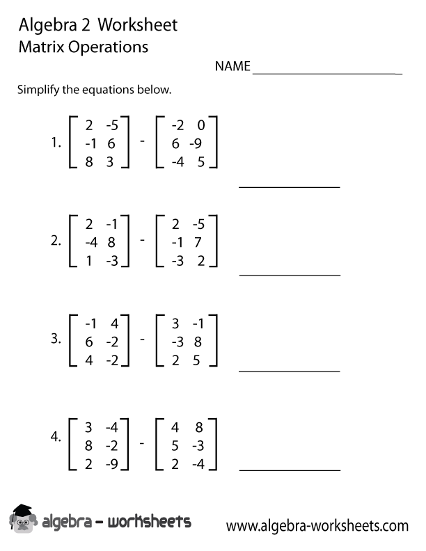 Algebra 2 Worksheets