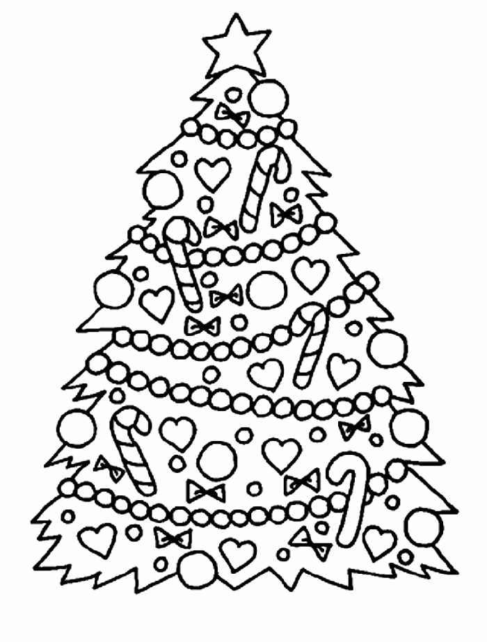 Christmas Tree Colouring In Picture