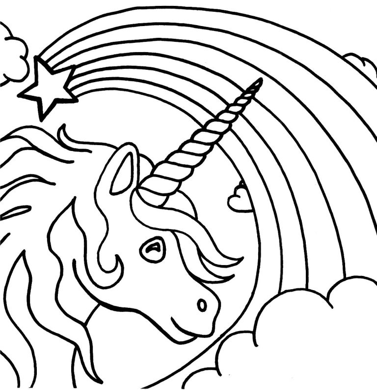 Unicorn Rainbow Coloring Pages