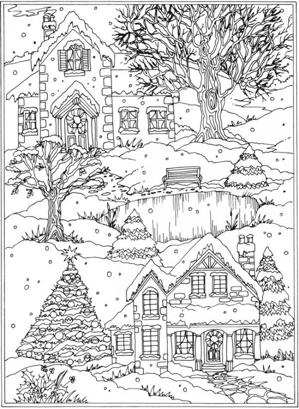 Winter Wonderland Winter Coloring Pages For Adults