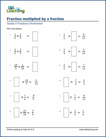 Fractions Worksheets Grade 5 Pdf