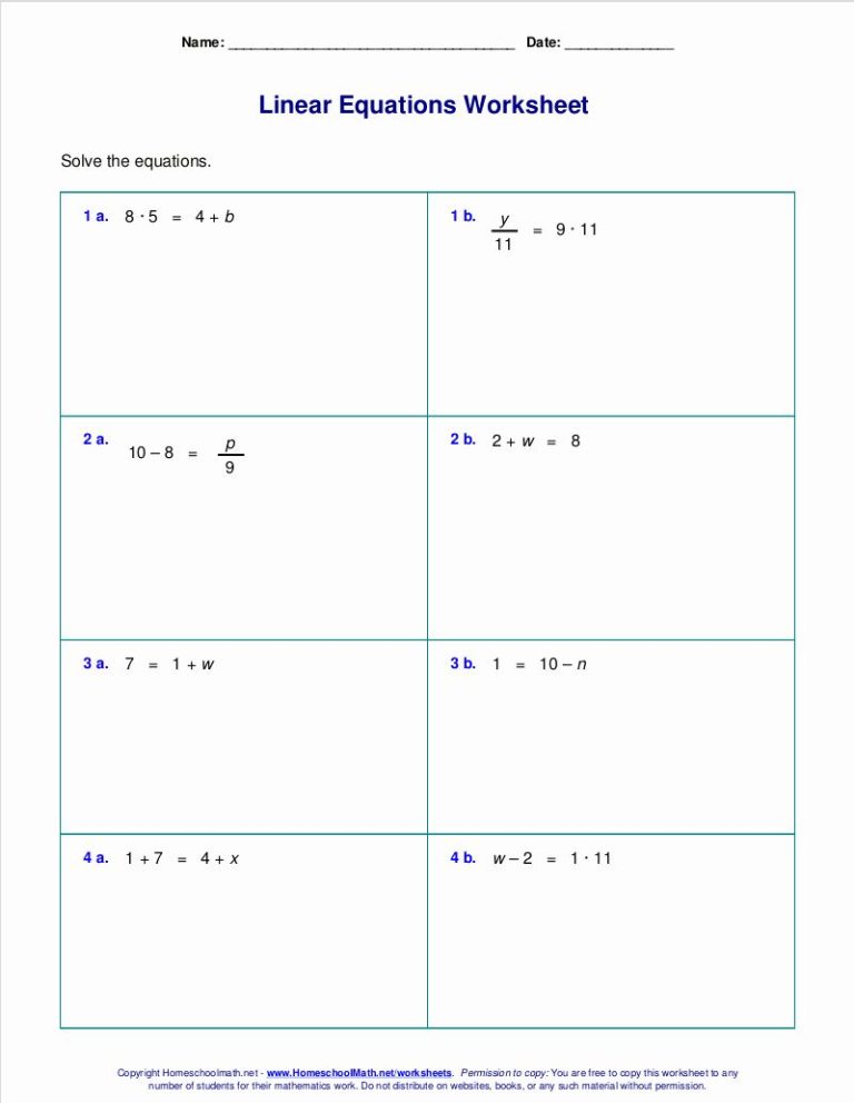 Linear Inequalities Worksheet