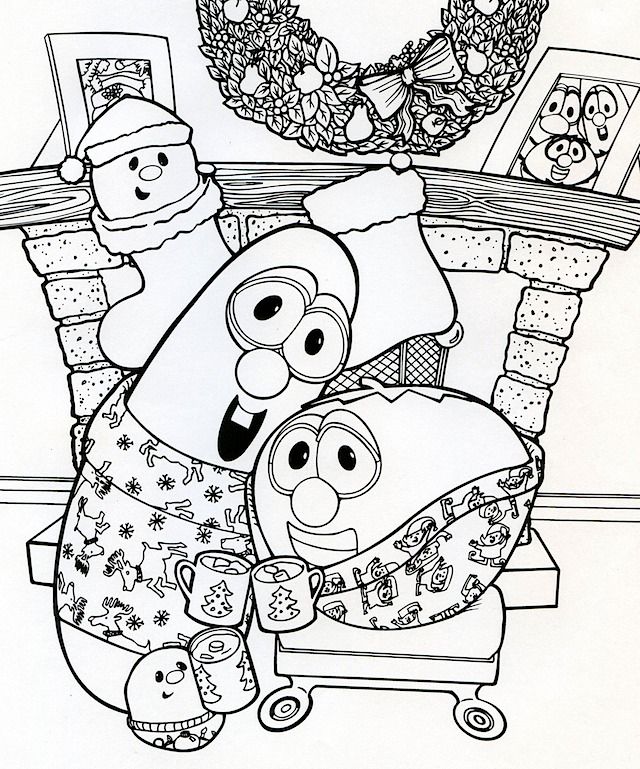 Christmas Veggietales Coloring Pages