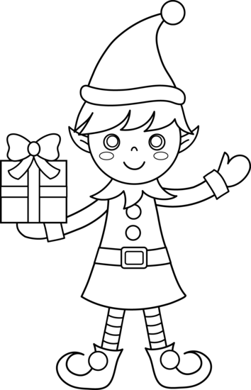 Christmas Elf Coloring Pages