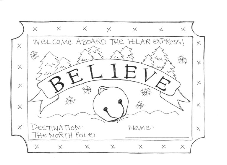 Christmas Polar Express Coloring Pages