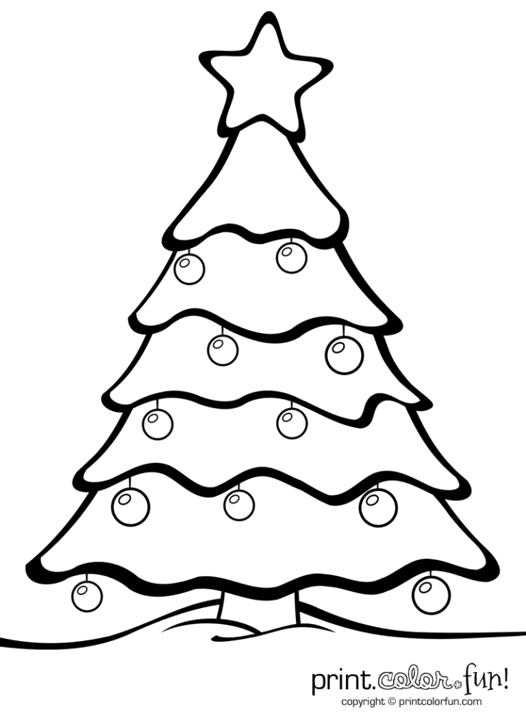 Christmas Tree Pictures To Color