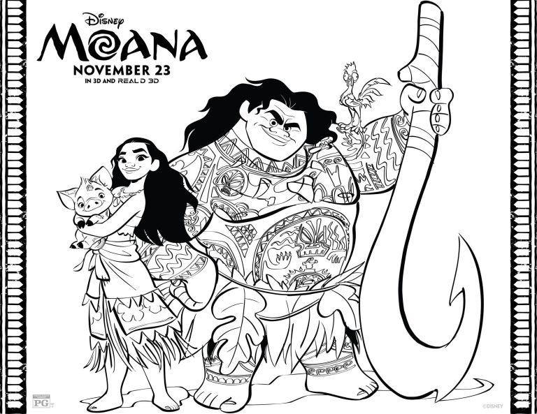 Moana Colouring Pages