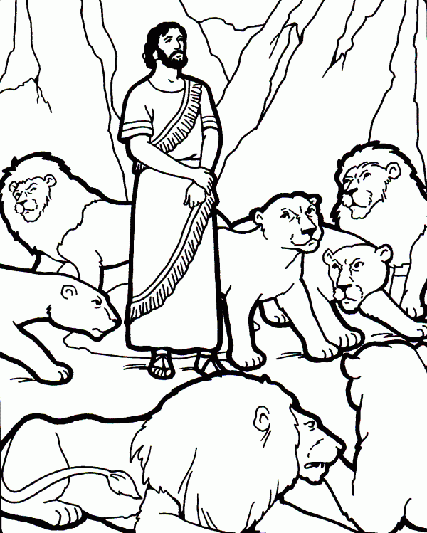 Daniel And The Lions Den Coloring Page