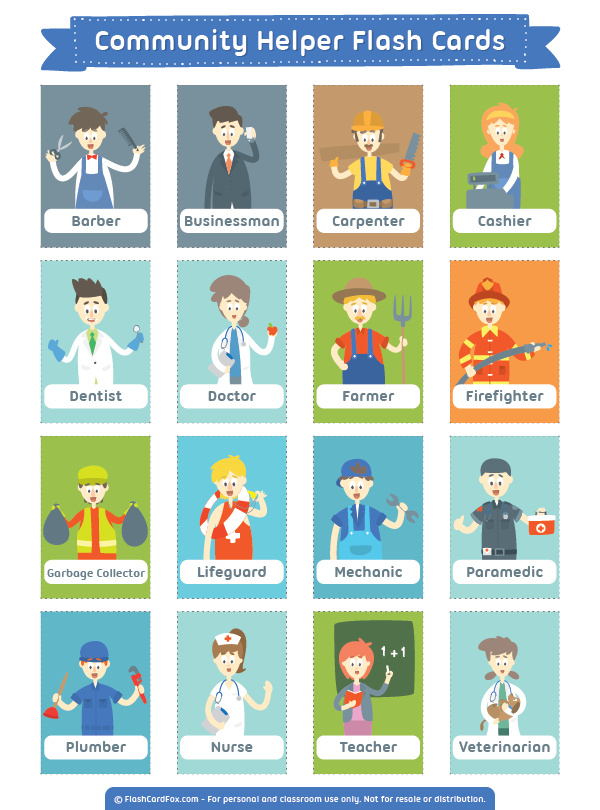 Community Helpers Printables Flashcards