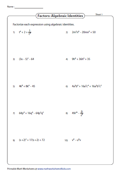 Substitution Method Worksheet