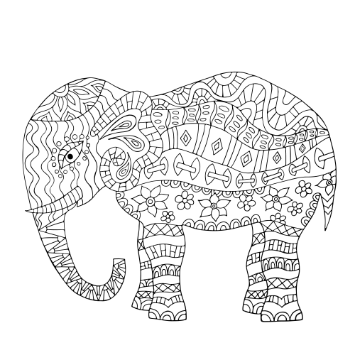 Elephant Colouring Pages