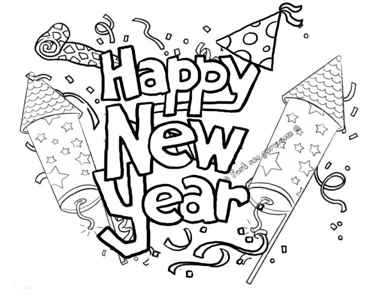 Happy New Year Coloring Page