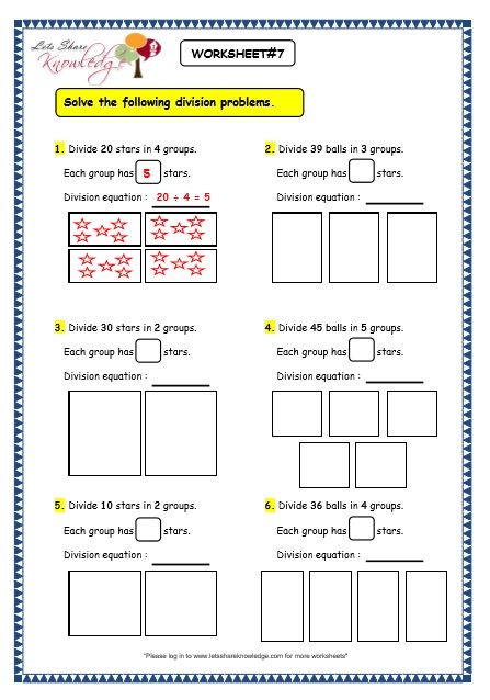 Division Worksheets Grade 3