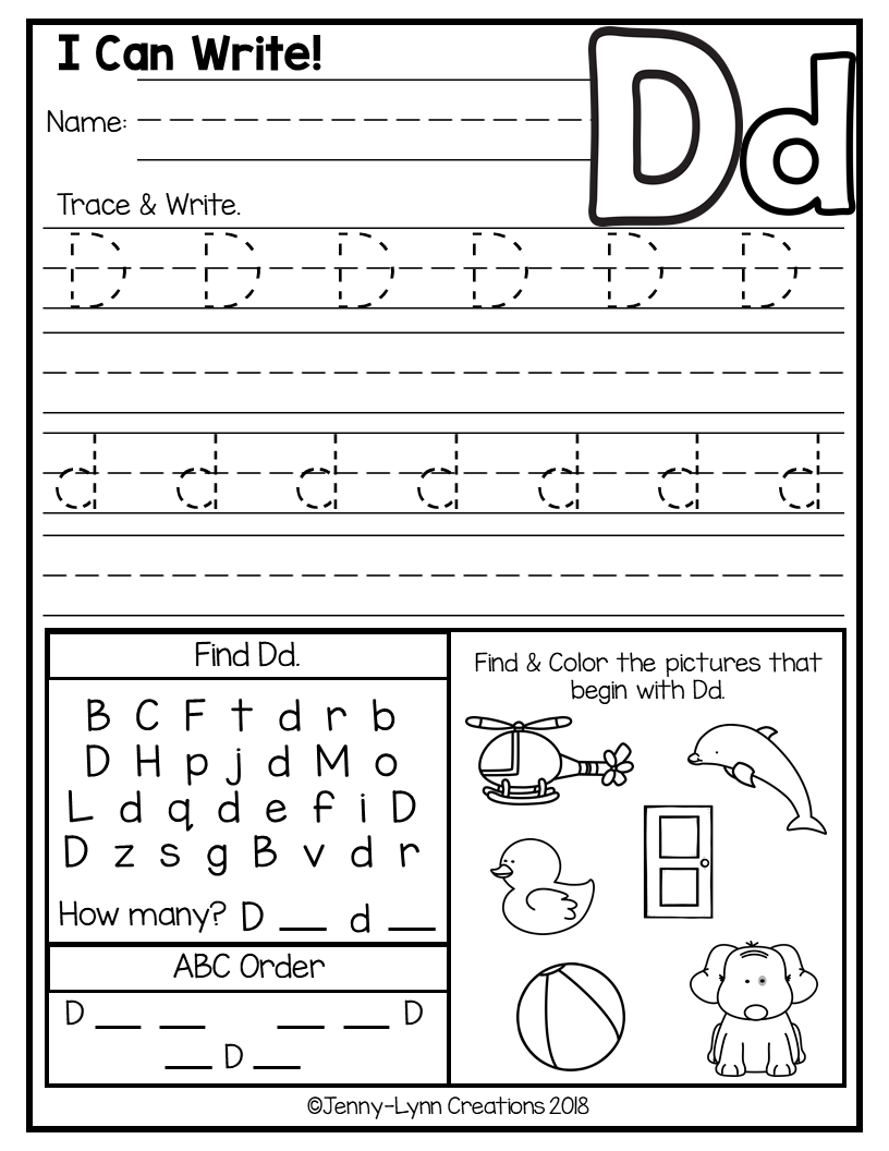 Kindergarten Alphabet Worksheets