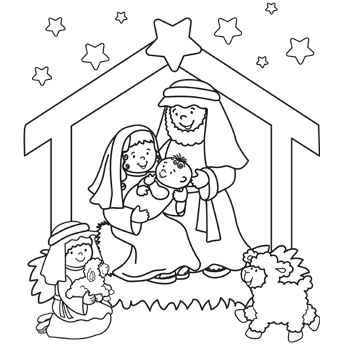 Nativity Coloring Page