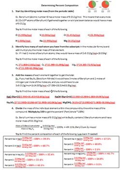 Percentage Composition Worksheet