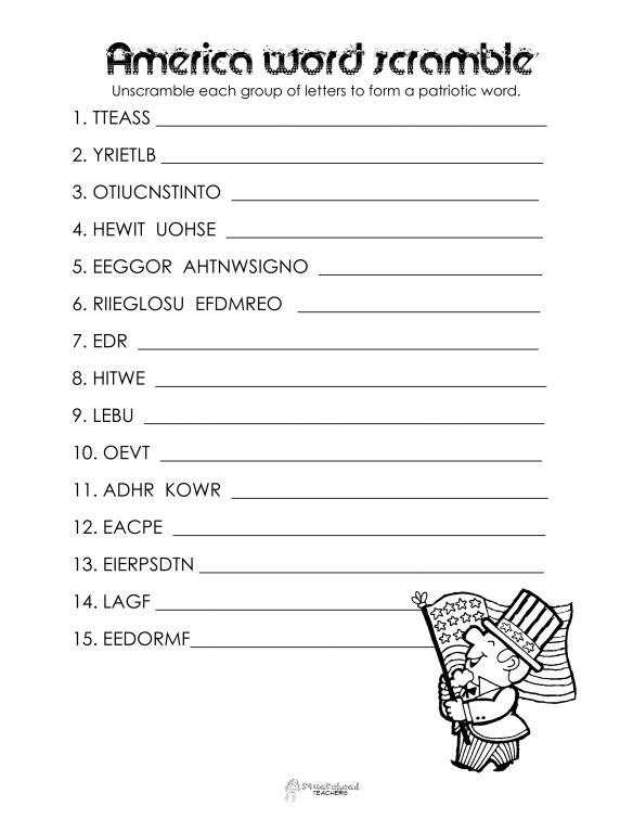 Word Scramble Worksheet