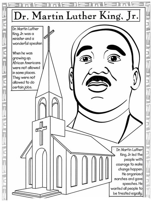 Martin Luther King Jr Coloring Page