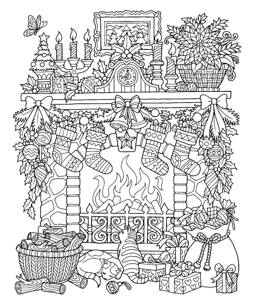 Christmas Coloring Cards For Adults