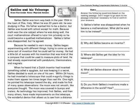 Reading Comprehension Worksheets Pdf