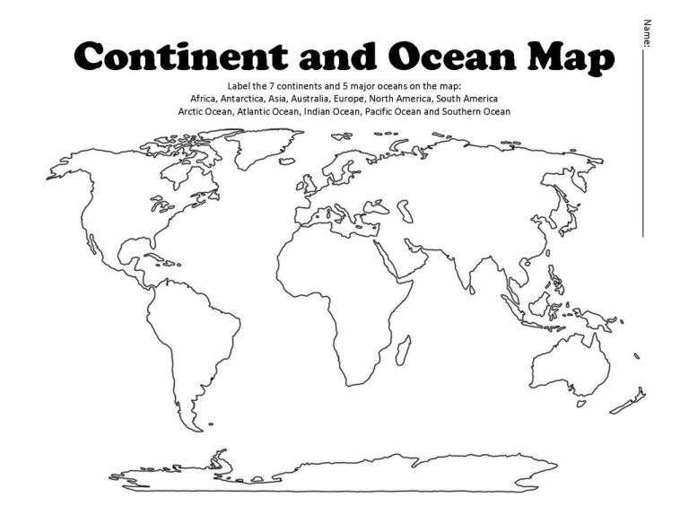 World Map Worksheet