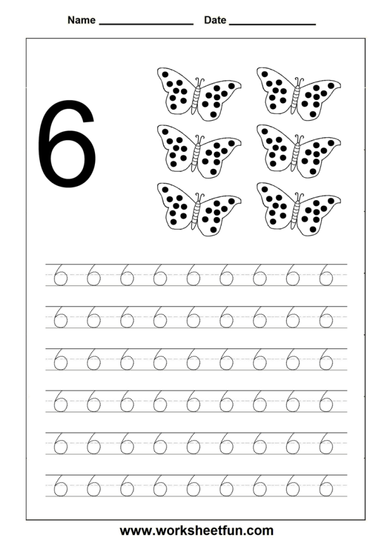 Number 6 Worksheets