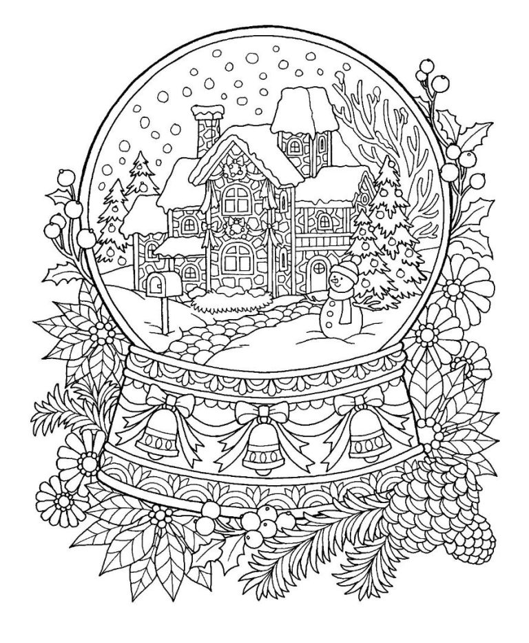 Snow Globe Coloring Pages For Adults