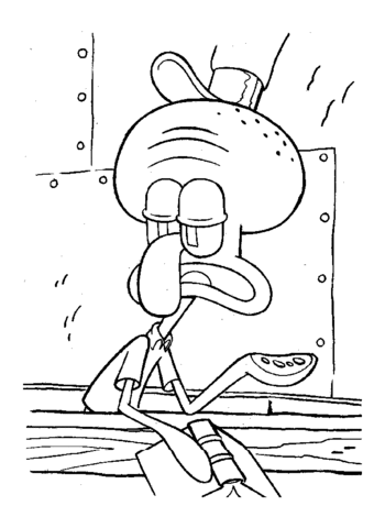 Squidward Coloring Pages